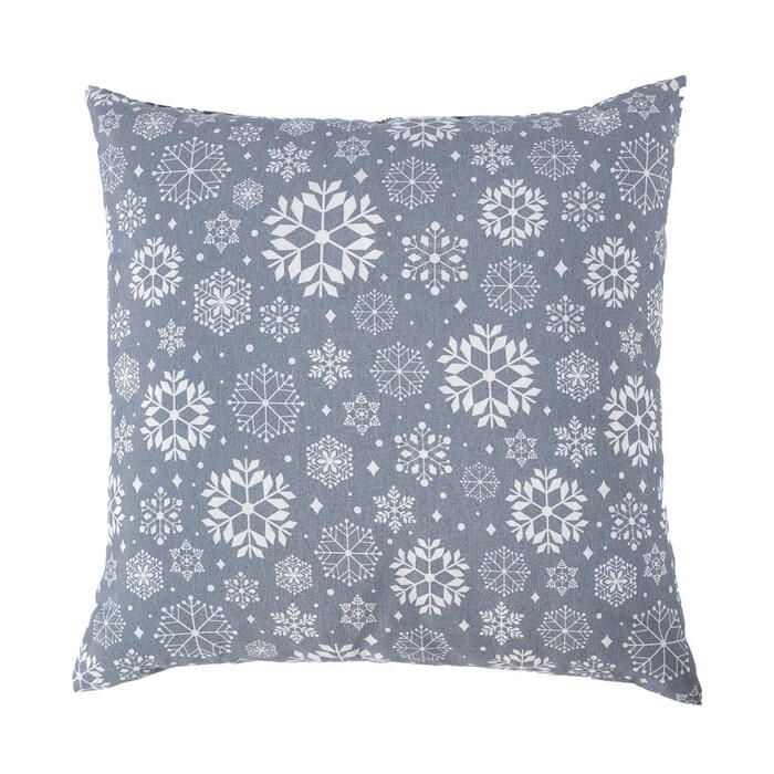 HOME4YOU Spilvens WINTER FLOWERS 45x45cm, sniegpārslas