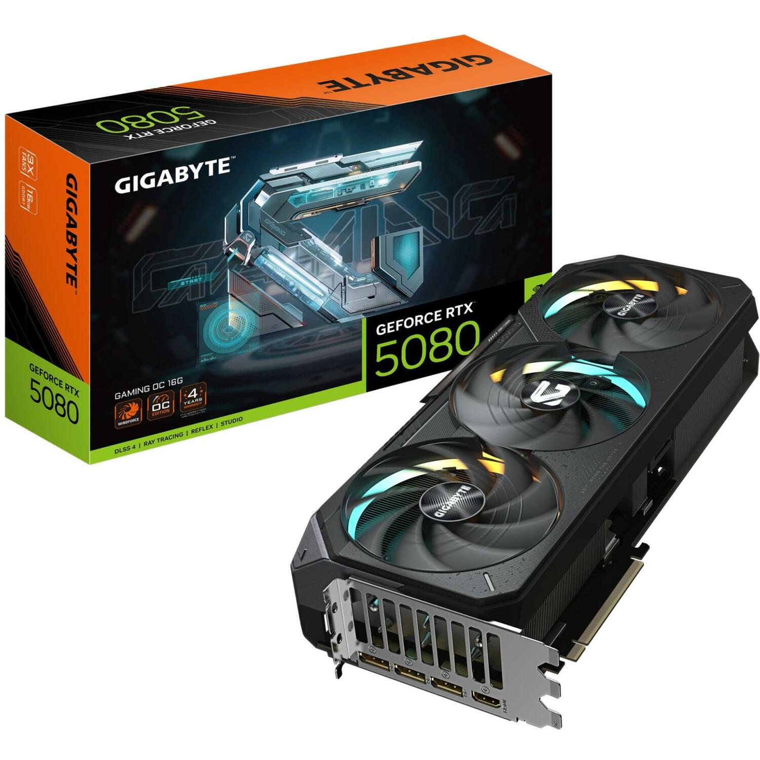 Gigabyte Video karte GV-N5080GAMING OC-16GD 16GB GDDR7, 256bit, PCI-E 5.0, 2730MHz, 3 x DisplayPort, 1 x HDMI (GV-N5080GAMING OC-16GD 1.0)