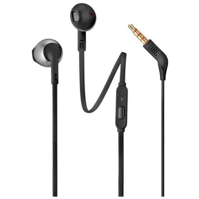 Jbl austiņas JBLT205BLK, 3,5mm, 12