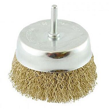 Koniskā birste uz ass 30mm, misiņa sari 02-9-0098 FASTER TOOLS (02-9-0098)