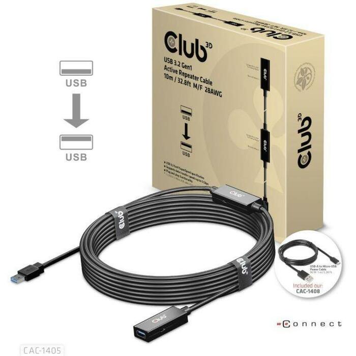 Club3D USB kabelis CAC-1405, 10m, USB
