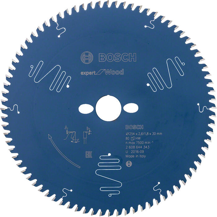 Kreisszāģa asmens kokam, 254 mm, 80
