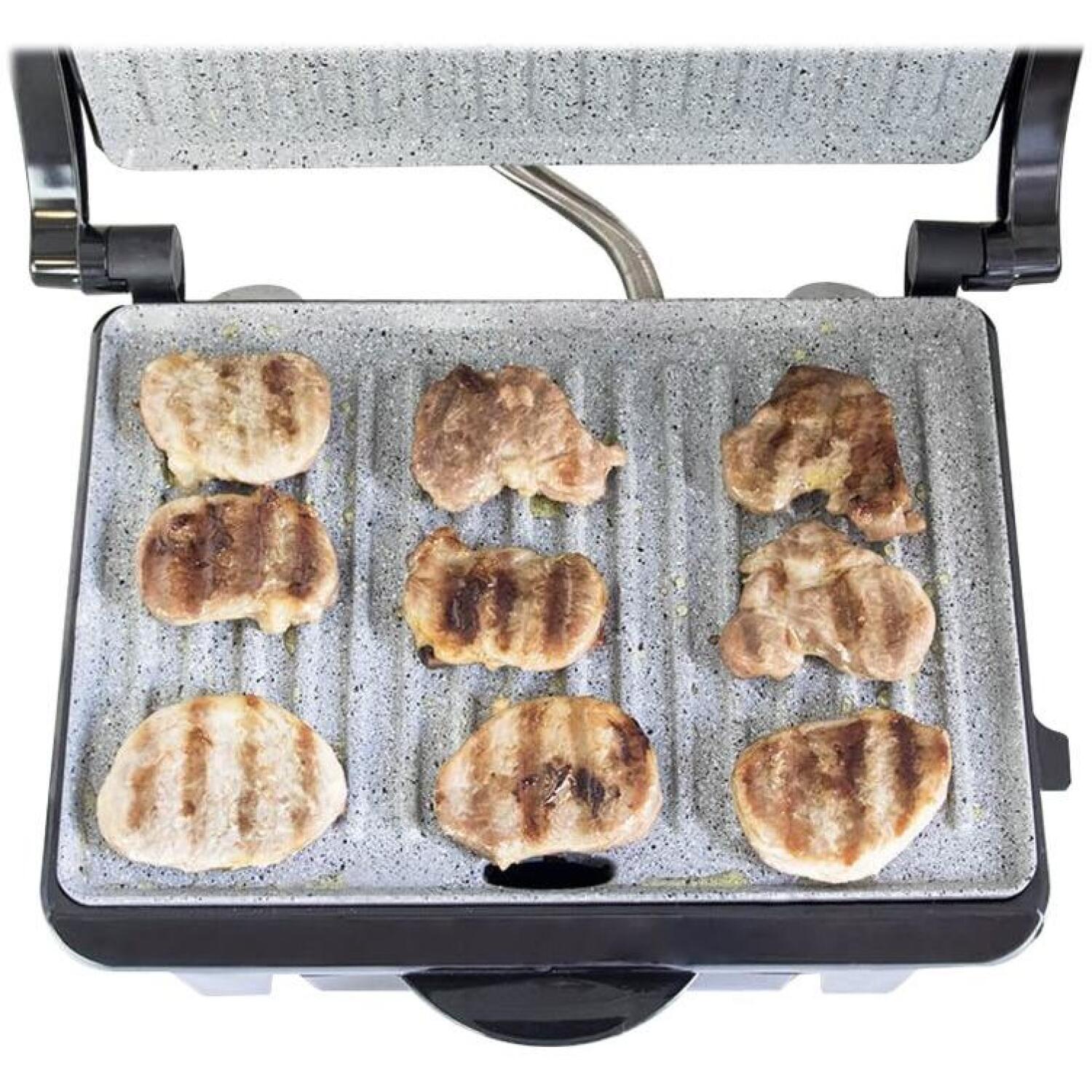 Cecotec Grils Rock'nGrill 1000 3023, 1000 W, Elektriskais grils, 444.5 cm², Melna/Nerūsējošais tērauds (3023)