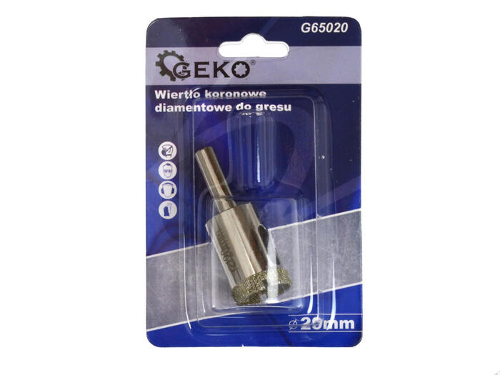 Dimanta kroņurbis 20mm, flīzēm GEKO (G65020)