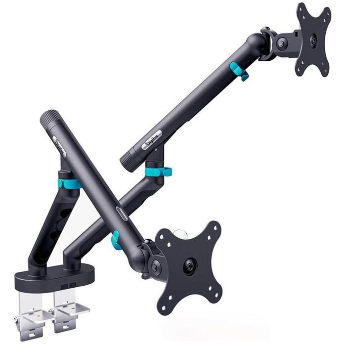 Digitus настольное крепление для монитора DA-90471, 2x35", 2x10 кг, 20 кг, черный, VESA 75x75 100x100, регулируемое (DA-90471)