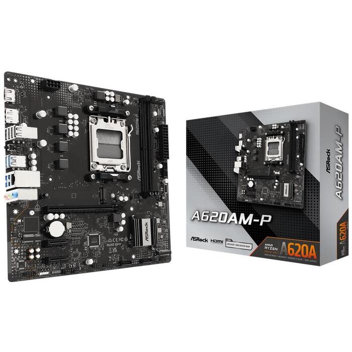 Mainboard|ASROCK|AMD A620A|Socket AM5|micro ATX|RAM DDR5-SDRAM|2xSlots|1xNumber of