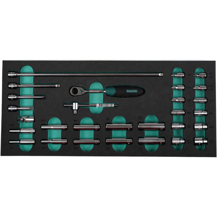Muciņu komplekts, 1/4", 29gab, K26053 KAMASA