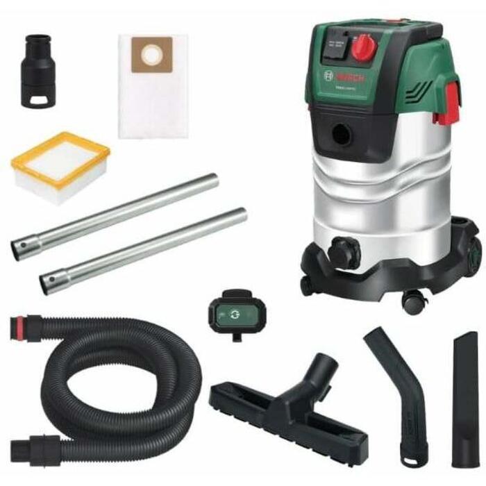 Bosch PAS 30-240PRS пылесос, 06033E7300, 1400 Вт, 67 л/с, 265 мбар, 30 л, 73 дБ, функция обдува, влажная/сухая уборка (06033E7300)
