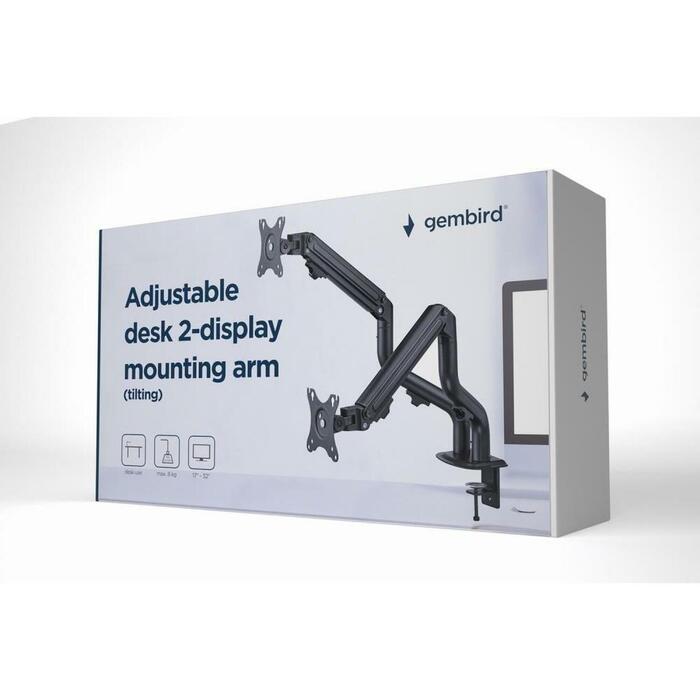 Gembird LCD monitors stiprinājuma roka MA-DA2-02