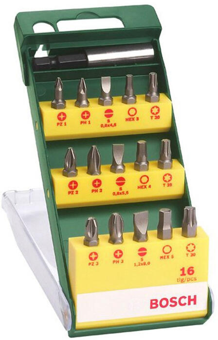 Uzgaļu komplekts, Magnetic, 16Gab., 2607019453, BOSCH