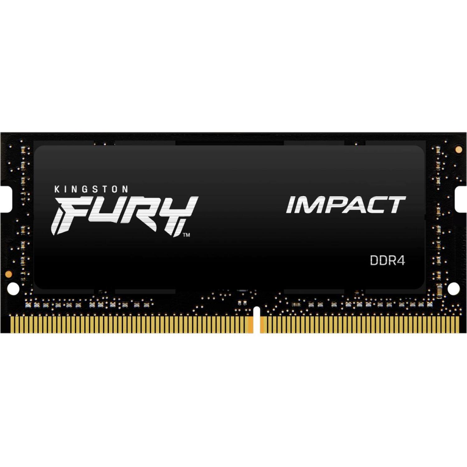 Kingston Fury Impact KF432S20IB/8, 8 ГБ, DDR4, 3200 МГц, SO-DIMM 260-pin, одноканальный, ODT, черная PCB, CL20 (KF432S20IB/8)