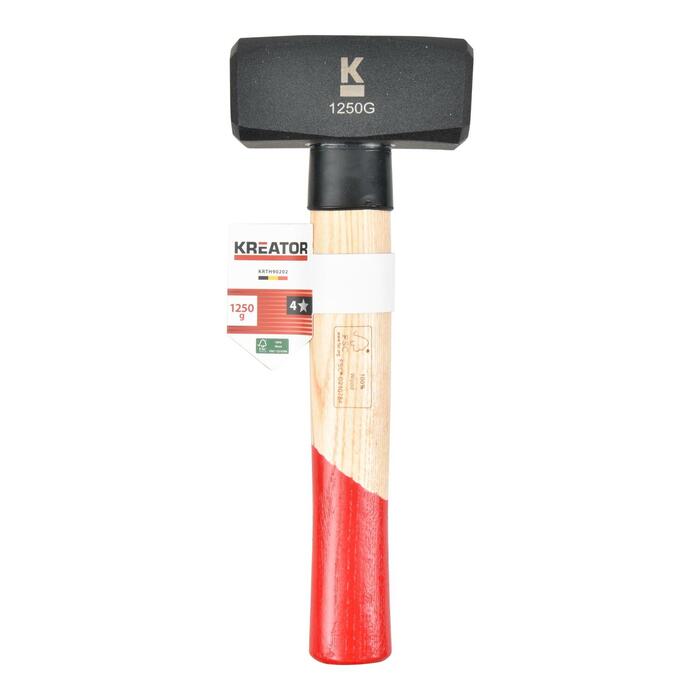 Kreator Kluba āmurs KRTH90202, 1.25kg, 100mm, 43mm, 232mm, FSC koka rokturis, C45 tērauda galva (KRTH90202)