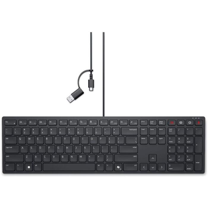 Dell sadarbības klaviatūra KB525C, USB-C, melna