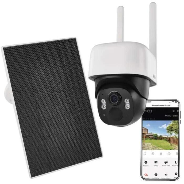 Emos уличная камера IP-1200 WASP H4067, 5MPx, 9 200 mAh, IP44, 135°, ночное видение, двусторонняя связь (H4067)