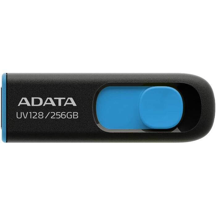 Adata USB флеш-накопитель AUV128-256G-RBE 256 ГБ, USB 3.2 Gen 1, скорость чтения 100 МБ/с, черный, синий (AUV128-256G-RBE)