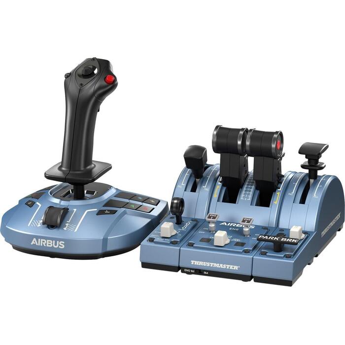 Thrustmaster джойстик TCA Captain Pack X Airbus Edition 4460217, USB, 4 оси, 31 кнопка, PC, Xbox Series X/S, черный, синий (4460217)