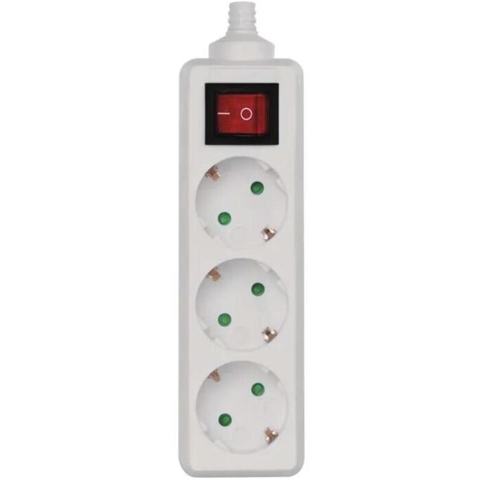 Emos Удлинитель P1320, 3×2P+PE, 3680W, IP20, белый, с выключателем, защита от детей (P1320)