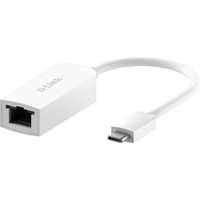 D-Link Сетевой адаптер DUB-E250, 2500Mbit/s, 2.5GBase-T x 1, USB-C, Thunderbolt 3, проводной, белый (DUB-E250)
