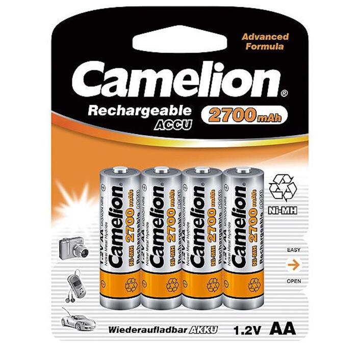 Baterijas uzlādējamās Ni-MH ar 2700 mAh