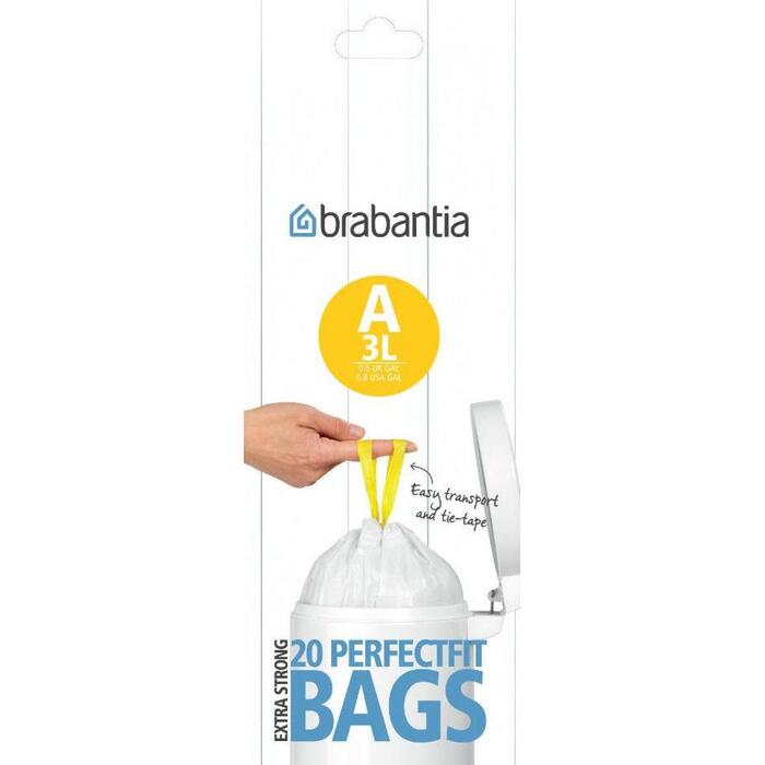 BRABANTIA atkritumu tvertņu maisiņi, 3 l, (A) (20 gab) (311727)