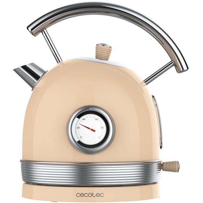Cecotec Чайник ThermoSense 420 Vintage 1485, 2200 W, 1.8 L, нержавеющая сталь, 360° вращающаяся база (1485)