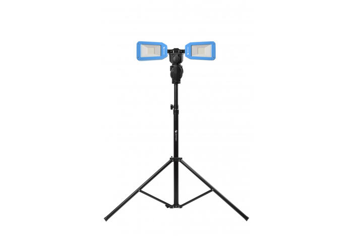 Hogert prožektors ar statīvu HT1E455, 10000lm, IP54, IK08, 3m kabelis, 56 SMD LED, 6500K, 100-240V (HT1E455)