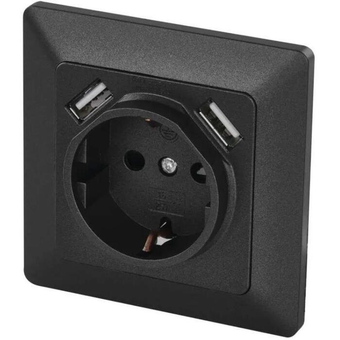 Emos Розетка с USB A6000.3, 2,1 A, IP20, дизайн: Немецкий, 1 шт. в PE пакете, крепление: в коробке (A6000.3)