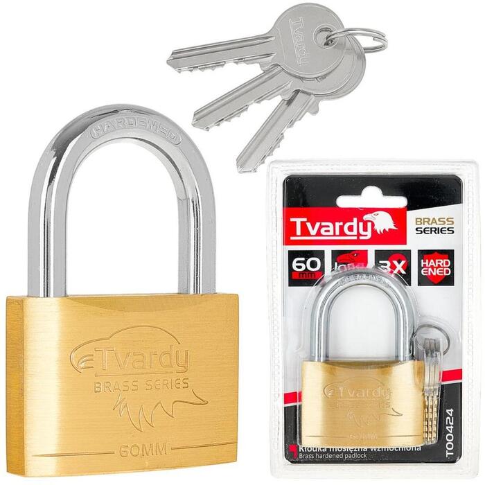 Tvardy pastiprināta misiņa slēdzene 60mm T00424