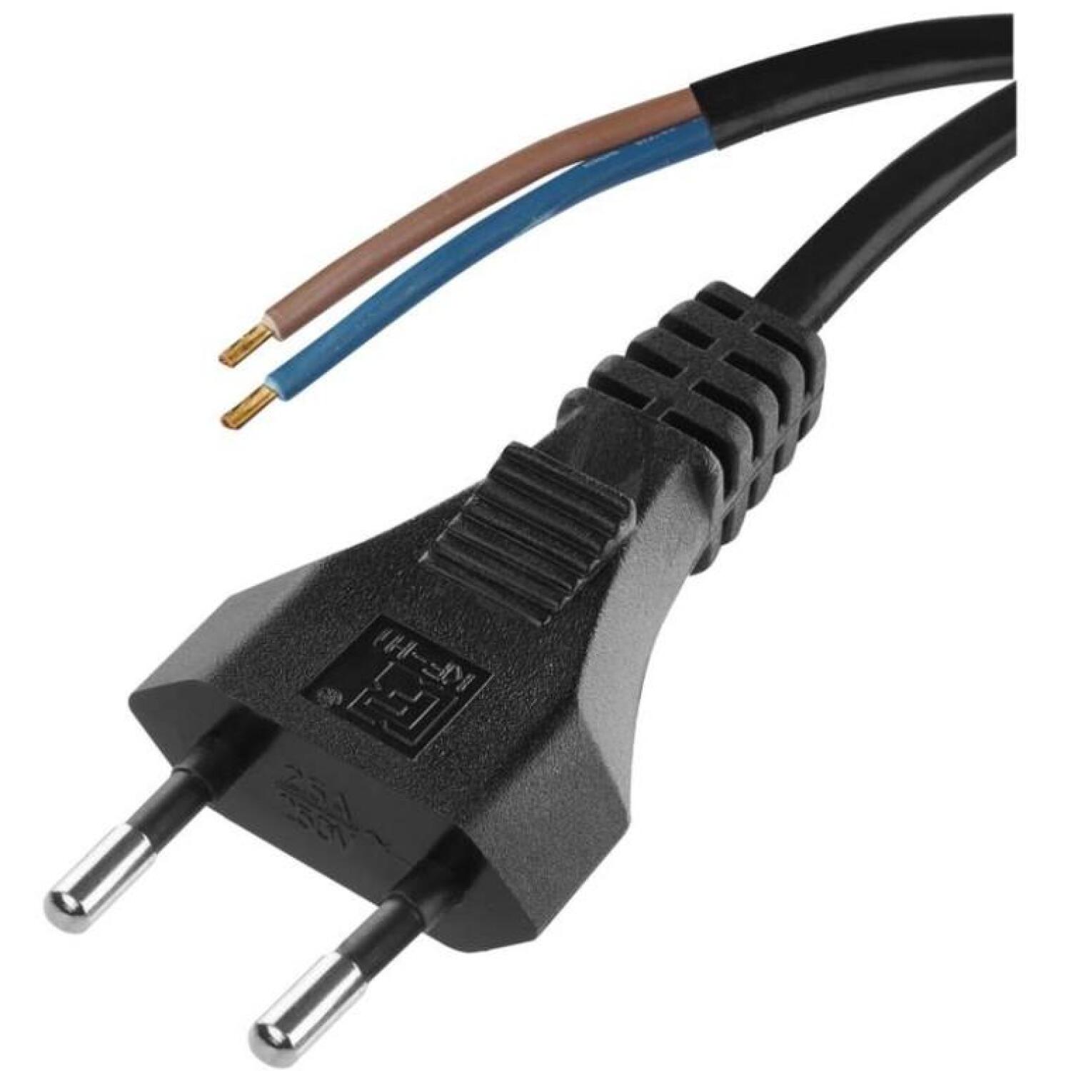 Emos Кабель питания S19275, 5м, 2x0,75мм2, черный, PVC, H03VVH2-F, 1 шт, подвешенный (S19275)