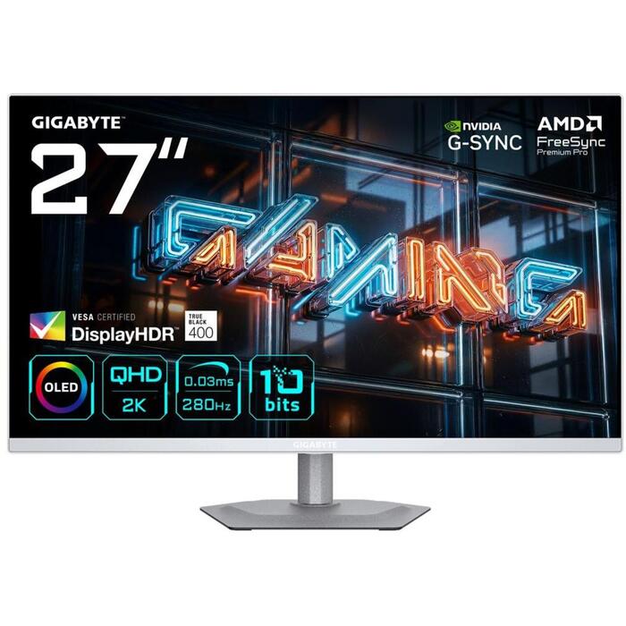 Gigabyte MO27Q2A ICE 27 OLED монитор, 2560 x 1440, 280Hz, 0.03ms, 250 cd/m², FreeSync Premium Pro, DisplayHDR 400 (MO27Q2A ICE)