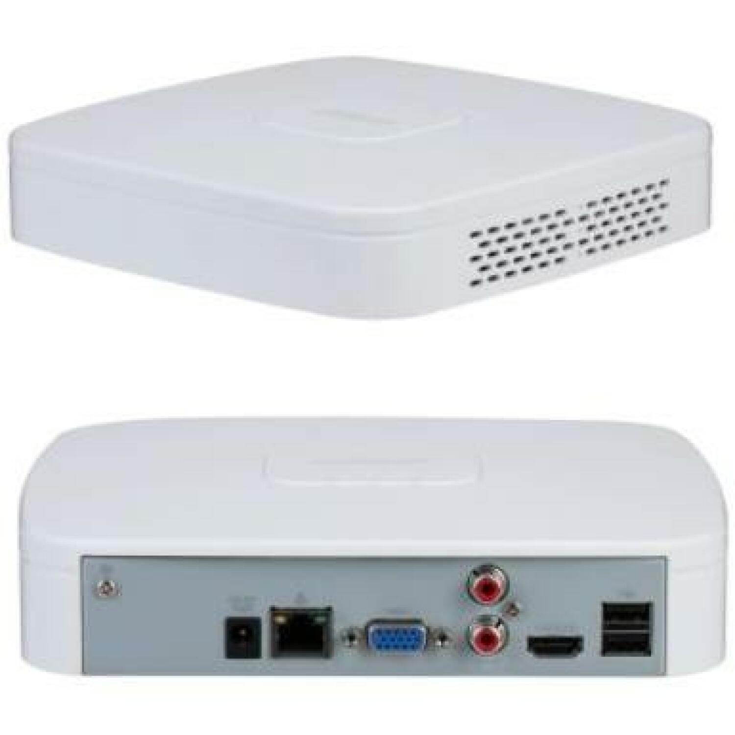 Dahua DHI-NVR4108-EI сетевой видеорегистратор 8CH, 80 Мбит/с, 16 × 1080p@30 fps, 1 HDD, 1 HDMI, 1 RJ45, 2 USB 2.0, 1 аудио вход (DHI-NVR4108-EI)