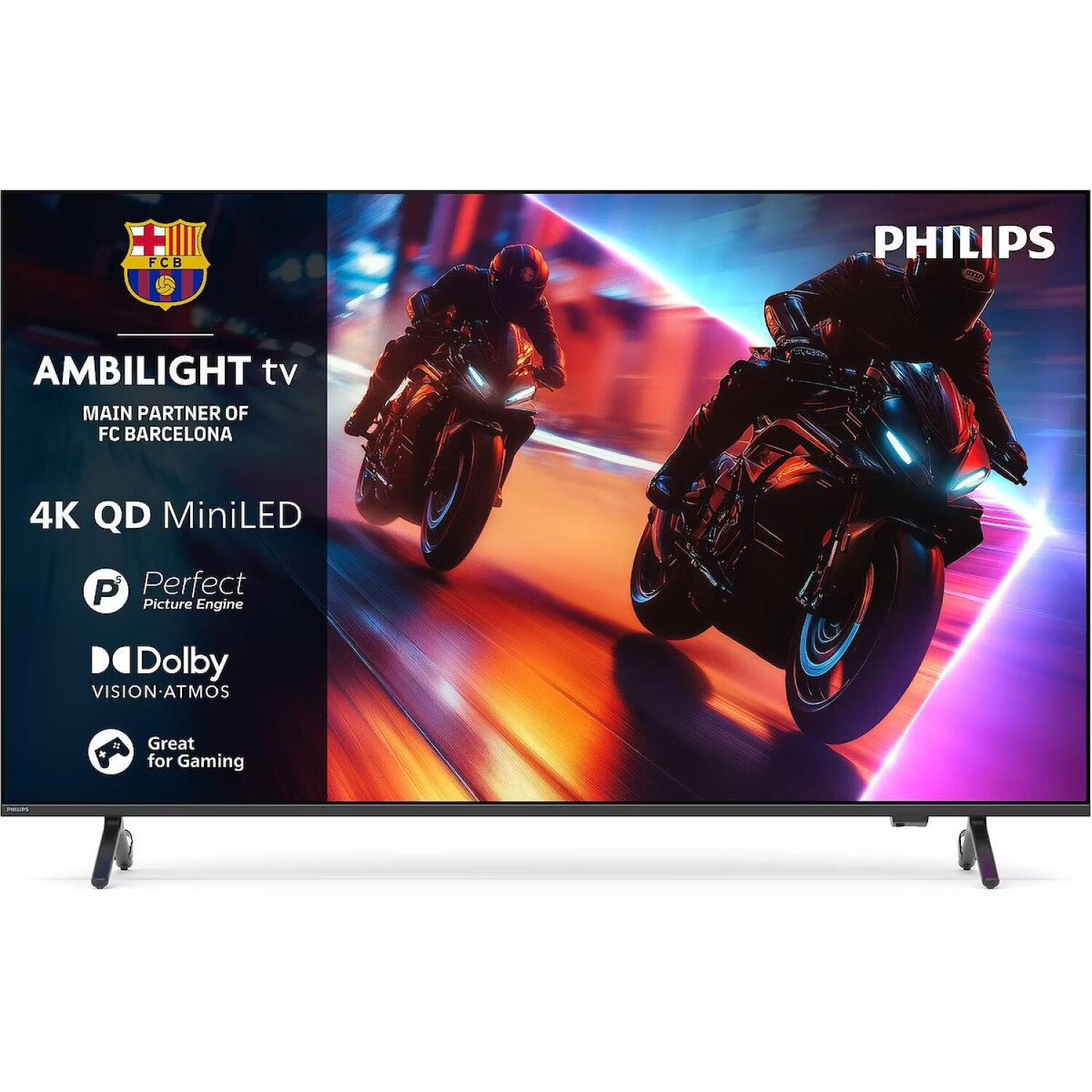 Philips 85MLED910/12 televizors, 85", 3840x2160, 144Hz, QD-MiniLED, Ambilight, Titan OS, 4xHDMI 2.1, 40W, DVB-T2/C/S2, Wi-Fi (85MLED910)