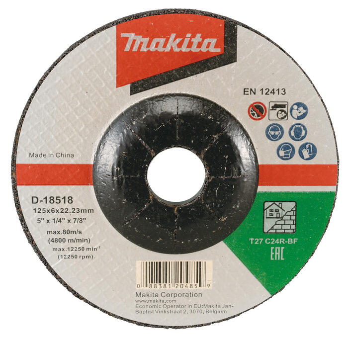 Slīpripa 125X6mm C24R Akmenim, D-18518 MAKITA