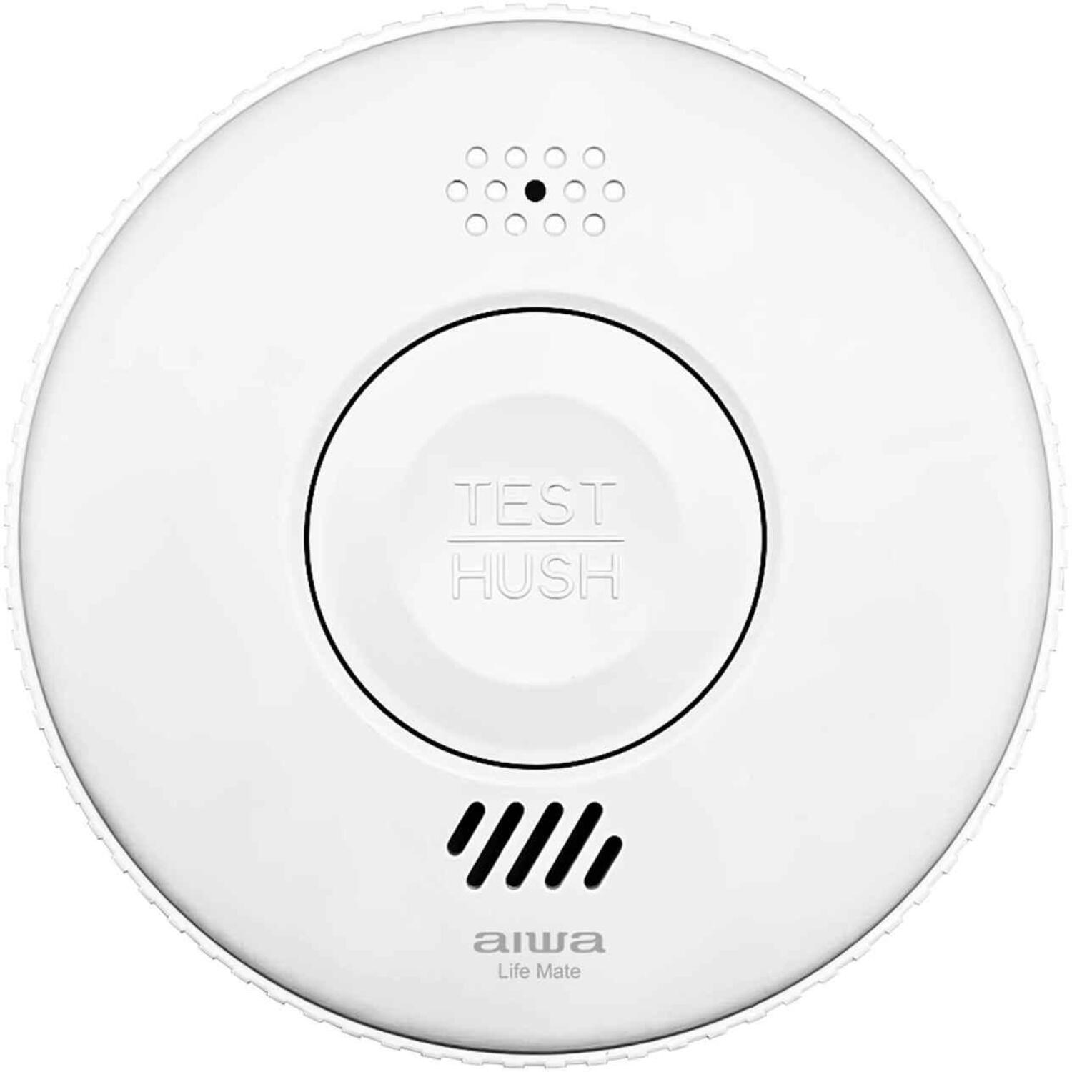 Aiwa дымовой извещатель S100A-AA, 85 дБ, фотоэлектрический датчик, светодиодный индикатор, TÜV Rheinland, белый (S100A-AA)