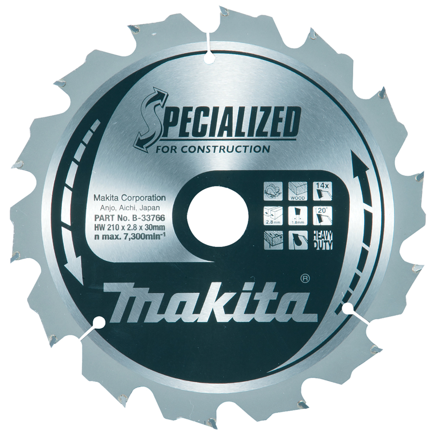 Zāģripa SPECIALIZED MAKITA B-33766 210x30x2,8mm