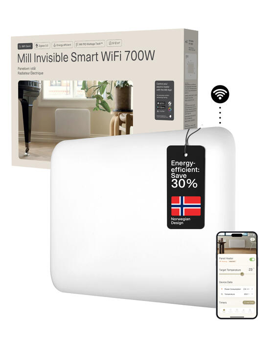 Paneļveida sildītājs ar 700 W jaudu