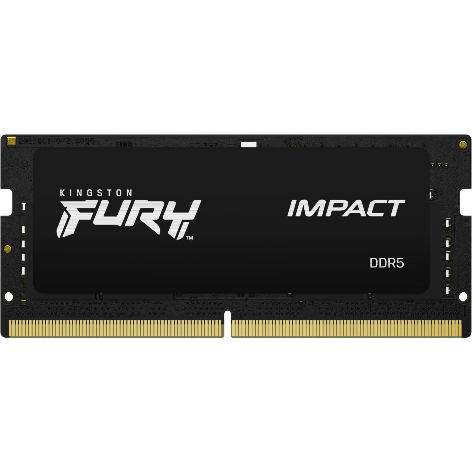 Kingston оперативная память KF560S38IB-16, 16GB, 6000MT/s, DDR5, CL38, SODIMM, FURY Impact, PnP, XMP 3.0, радиатор (KF560S38IB-16)