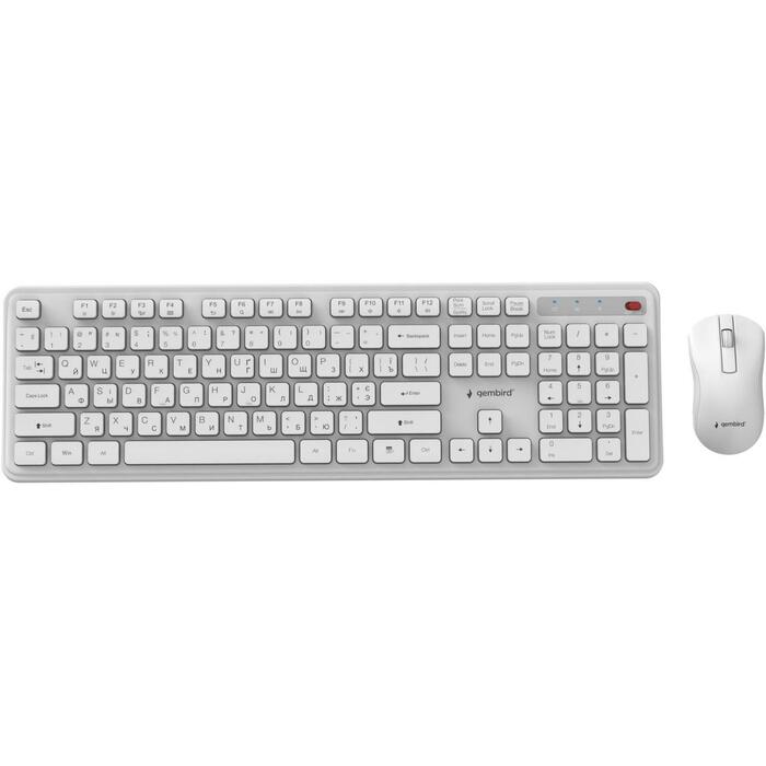 Gembird Tastatūra un pele KBS-WPS-01-W-CYRL, 2
