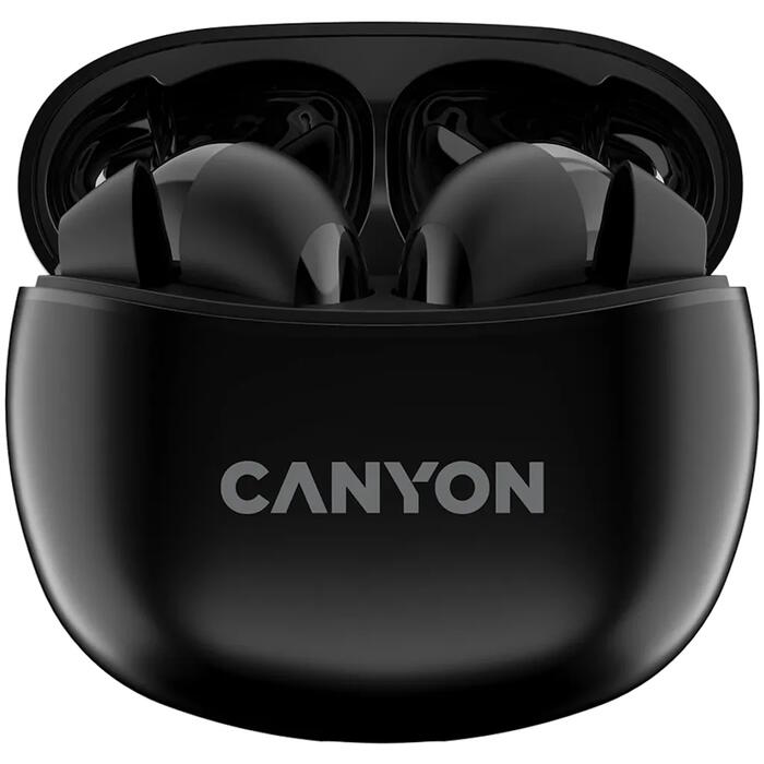 Беспроводные TWS наушники с Bluetooth соединением TWS-5 Черные CNS-TWS5B CANYON (CNS-TWS5B)