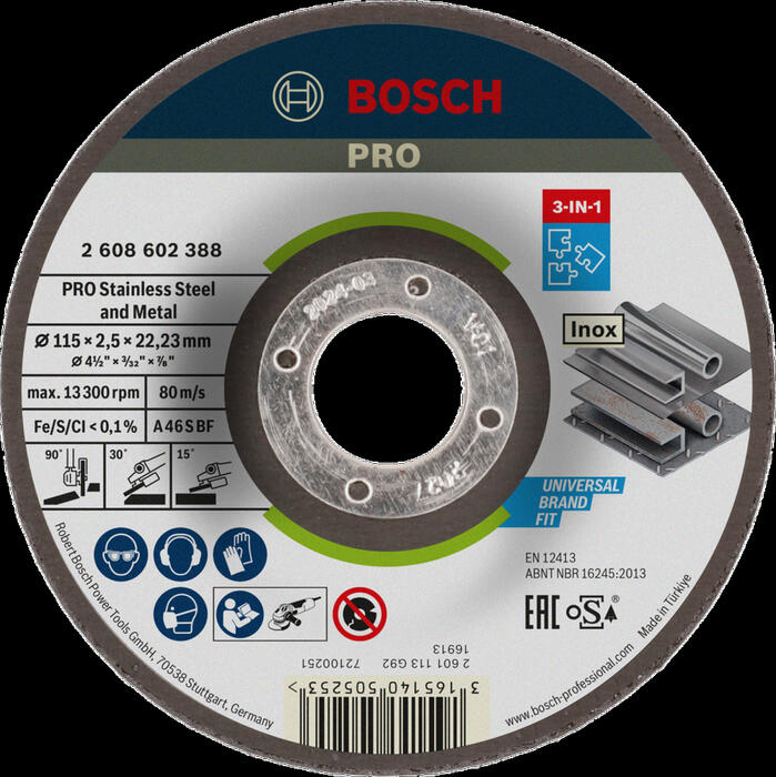 Mazām leņķa slīpmašīnām PRO STAINLESS STEEL