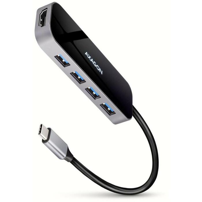 Axagon USB centrmezgls HMC-6H4A 6in1, 4x