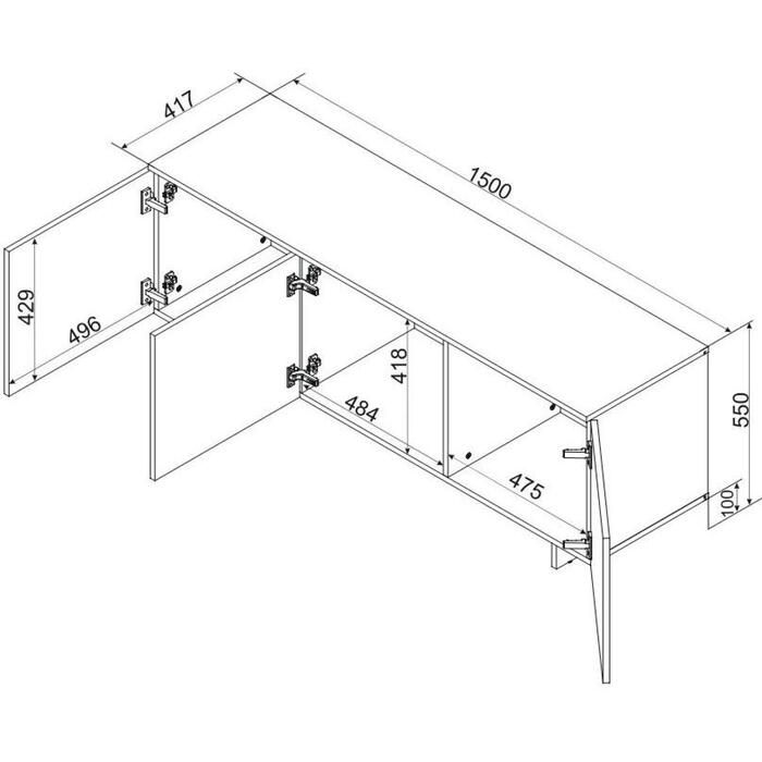 Cama Meble televizors ALMA 400006, 1500mm