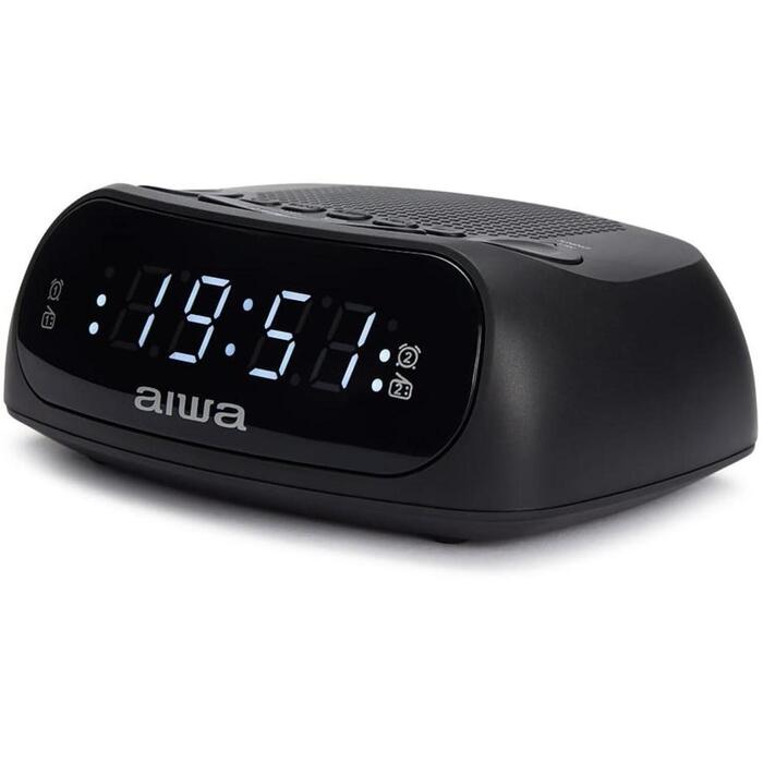 AIWA радиобудильник CR-09J, 0,6" светодиодный дисплей, 24ч, 2 будильника, AM/FM PLL радио, 20 станций, разъем для наушников, AC (CR-09J)