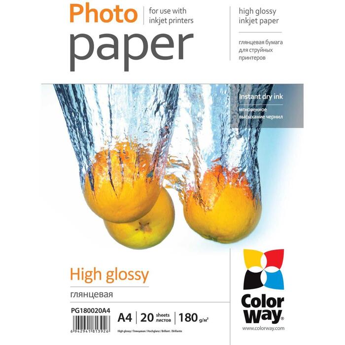 Colorway Fotopapīrs PG180020A4, A4, 180 g/m²