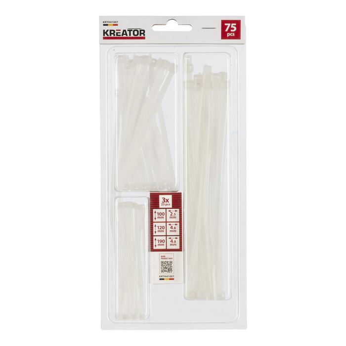Plastmasas savilcēji, balti, 2,5x100mm (25)