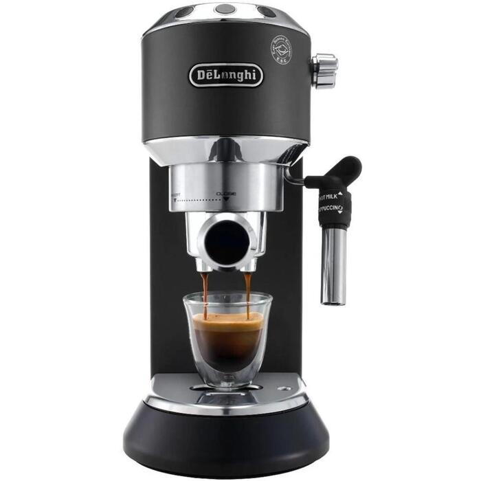 Delonghi Полуавтоматическая кофемашина EC685.BK, 15 бар, 1300 Вт, 1.1 л, паровой капучинатор, Thermoblock, сталь (EC685.BK)