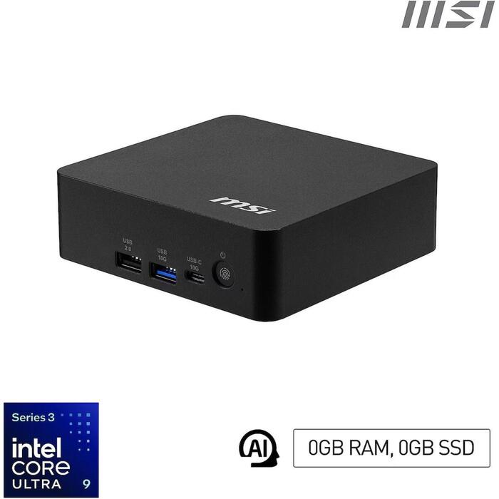 MSI Мини-ПК Cubi NUC AI+ 3MG-003BEU, Intel Core Ultra 9 386H, 4.9 ГГц, 16 ядер, 18 МБ, DDR5 SO-DIMM, 128 ГБ, 2x Thunderbolt 4 (Cubi NUC AI+ 3MG-003BEU)