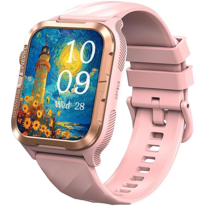 Blackview умные часы W10 Pro, розовый, 1.83" TFT, 280x320 пикселей, 600 мАч, 48.8 г, силиконовый ремешок, GPS, Bluetooth 5.3 (W10 PRO PINK)