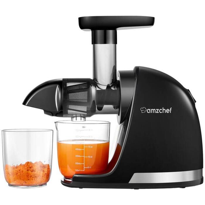 AMZCHEF ZM1501-BK-SM lēngriezes sulu spiede, melna