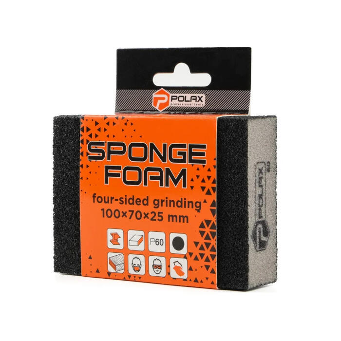 Slīpšvamme P60 100x70x25mm, Polax (54-188)